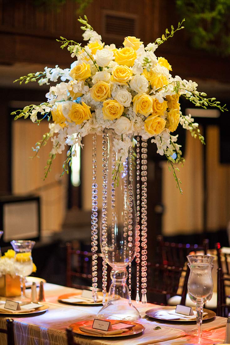 Laelfe 12 PCS Artificial Flowers Roses Silk Flowers Fake Long Stem Artificial Roses for Home Wedding Decorations (Yellow) - Image 5